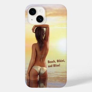 Coque Case-Mate iPhone Une fille en bikini en mer au coucher du soleil