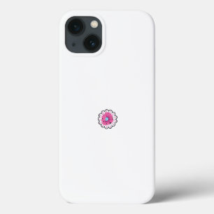 Case-Mate iPhone Case une fleur rose avec un centre bleu sur un fond bla