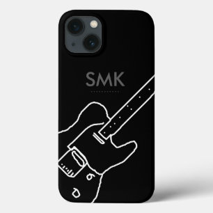 iPhone 13 Case une guitare avec des initiales de nom