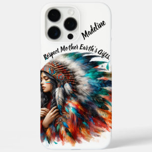 Coque iPhone 16 Pro Max Une Indienne autochtone se dresse fièrement