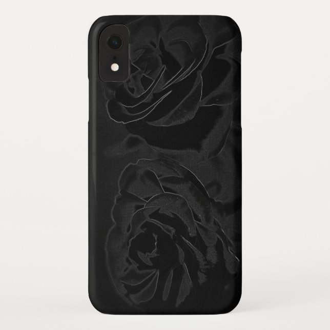 Coques Case-Mate iPhone Une paire de roses en noir (Dos)