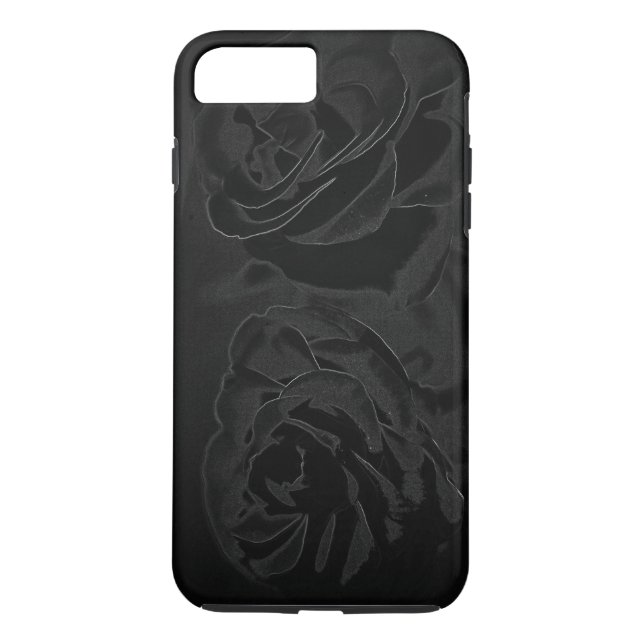 Coques Case-Mate iPhone Une paire de roses en noir (Dos)