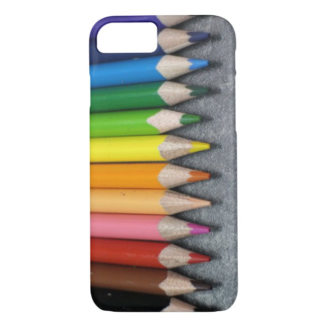 Coques Case-Mate iPhone Une rangée de crayons colorés. (Dos)