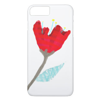 Coque iPhone 8 Plus/7 Plus Une seule fleur rouge seule