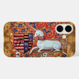 Coque Pour iPhone 16 UNICORN Monogramme de parchemin Brown