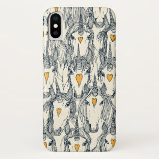 Coque Case-Mate Pour iPhone unicorne amour indigo citrus perle