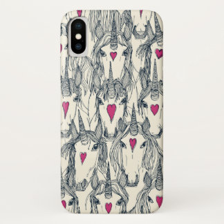 Etui iPhone Case-Mate unicorne amour indigo rose perle