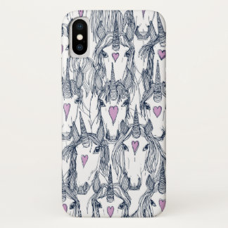 Etui iPhone Case-Mate unicorne amour marine orchidée blanche