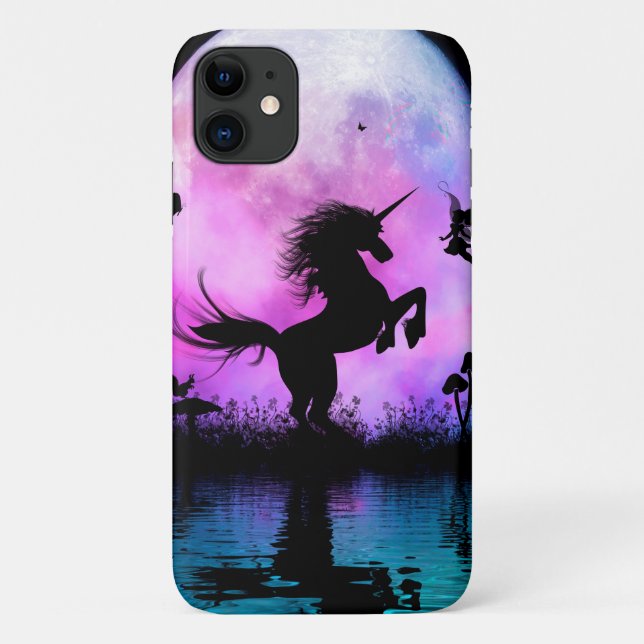 Coques Case-Mate iPhone Unicorne avec petite fée (Dos)