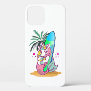 Case-Mate iPhone Case Unicorne avec planche de surf sur la plage
