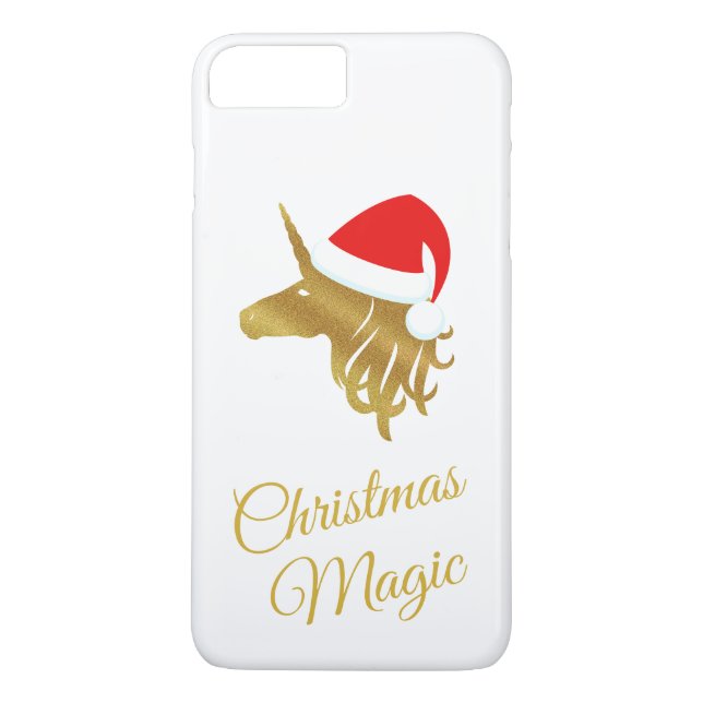 Coques Case-Mate iPhone Unicorne d'or magique de Noël (Dos)