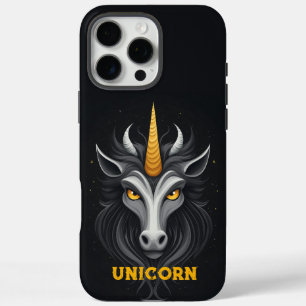 Coque iPhone 16 Pro Max Unicorne en colère Noir