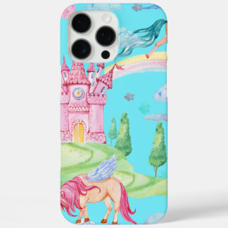 Coque iPhone 16 Pro Max Unicorne et Château
