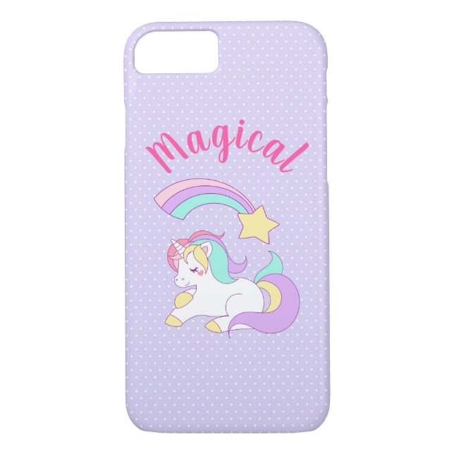Coques Case-Mate iPhone Unicorne magique avec Rainbow Shooting Star (Dos)