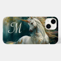Unicorne magique majestueuse avec Monogramme