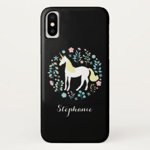 Coque Case-Mate Pour iPhone Unicorne magique Noir Personnalisé