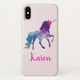 Etui iPhone Case-Mate Unicorne magique personnalisée violet et bleu
