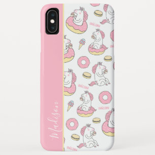 Case-Mate iPhone Case Unicornes roses et beignes Motif avec nom