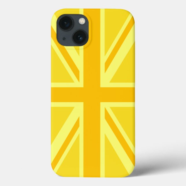 Coques Case-Mate iPhone Union Jack double jaune (Verso)