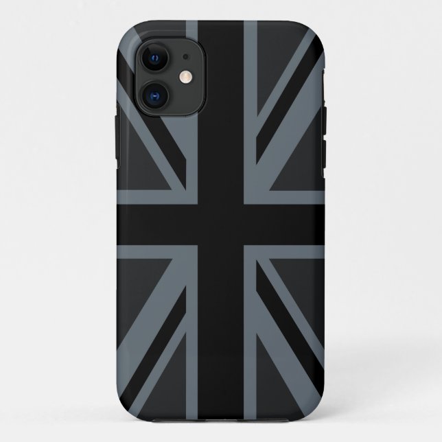 Coques Case-Mate iPhone Union Jack en noir gras (Dos)