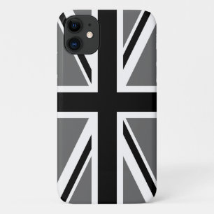 Etui iPhone Case-Mate Union Jack gris noir et blanc