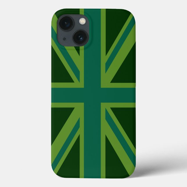 Coques Case-Mate iPhone Union Jack Turquoise vibrante (Verso)