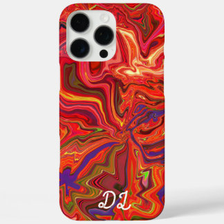 Coque iPhone 16 Pro Max Unique Abstrait Marbré Liquified Orange