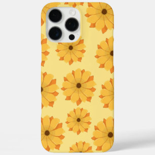 Coque iPhone 16 Pro Max unique élégant jaune floral