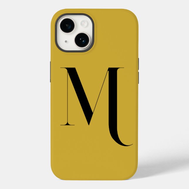 Coques Case-Mate iPhone Unique Extra Large Monogram Print M Or Métallisé (Verso)