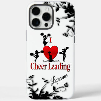 Coque iPhone 16 Pro Max Unique I Heart Cheerleading Personal