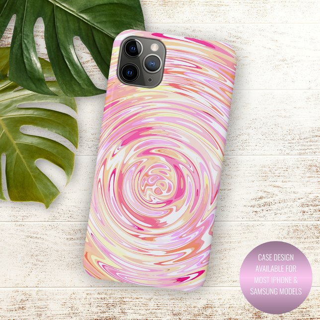 Coques Case-Mate iPhone Unique Sunny Yellow Orange Blush Pink Swirl Art (Créateur téléchargé)