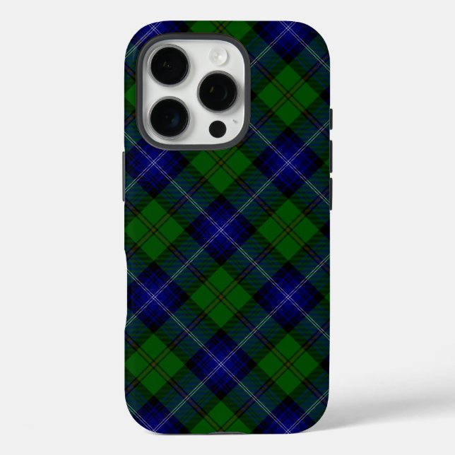 Coques Case-Mate iPhone Urquhart tartan bleu vert plaid (Verso)