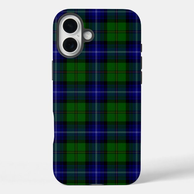 Coques Case-Mate iPhone Urquhart tartan bleu vert plaid (Verso)