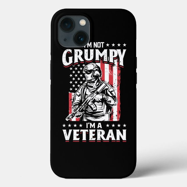 Coques Case-Mate iPhone US Flag Im not Grumpy im a Veteran 115 (Verso)