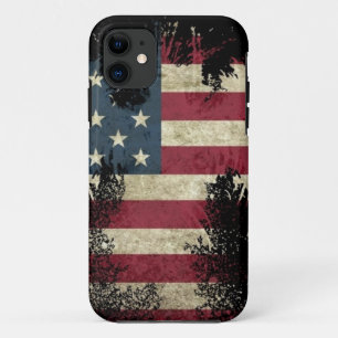 Coque Case-Mate Pour iPhone US/USA, drapeau SAD sur arrière - plan noir