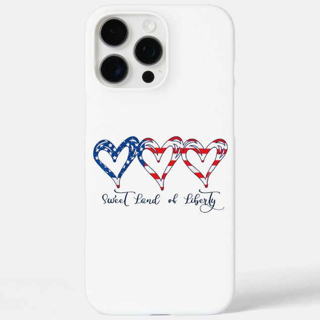 Coques Case-Mate iPhone USA Drapeau Patriotique Coeurs 4 juillet Sweet Lan (Verso)