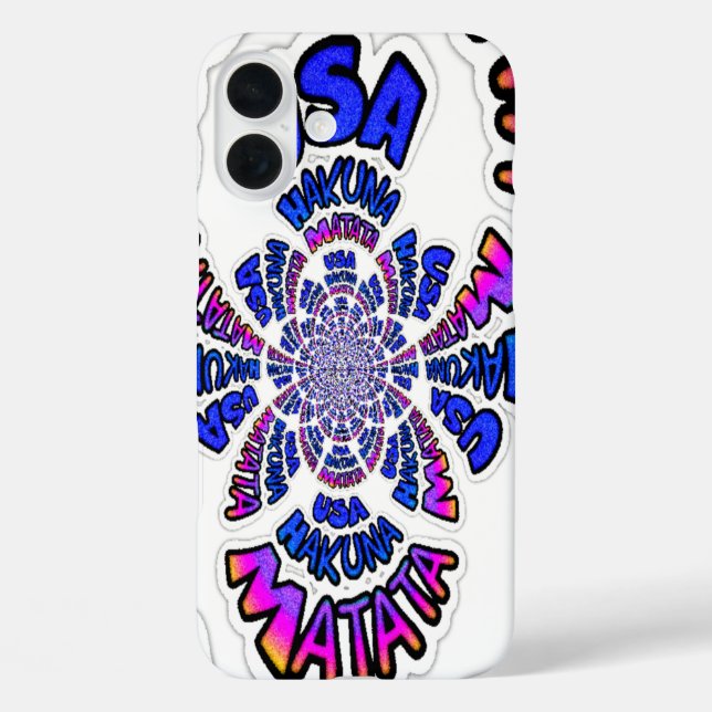 Coques Case-Mate iPhone USA Hakuna Matata Blue Gifts.png (Verso)