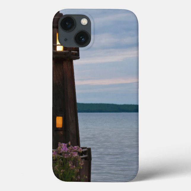 Coques Case-Mate iPhone USA, Michigan. Yard Decoration Lighthouse (Verso)