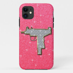 Coque Case-Mate Pour iPhone Uzi Gun de Pink Bling