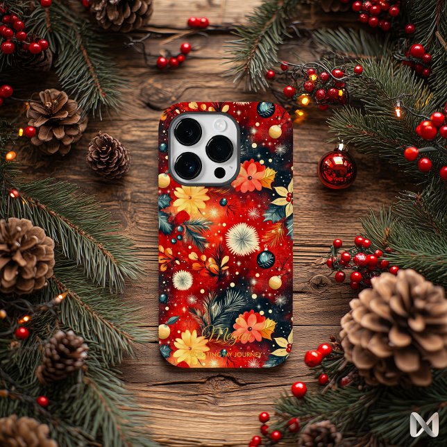 Coques Case-Mate iPhone Vacances artistiques – Fleurs et ornements de fête (Créateur téléchargé)