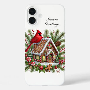 Coque Pour iPhone 16 Plus Vacances de Noël Cardinales Festives 