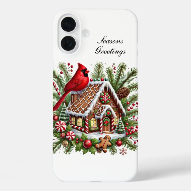 Coques Case-Mate iPhone Vacances de Noël Cardinales Festives  (Verso)