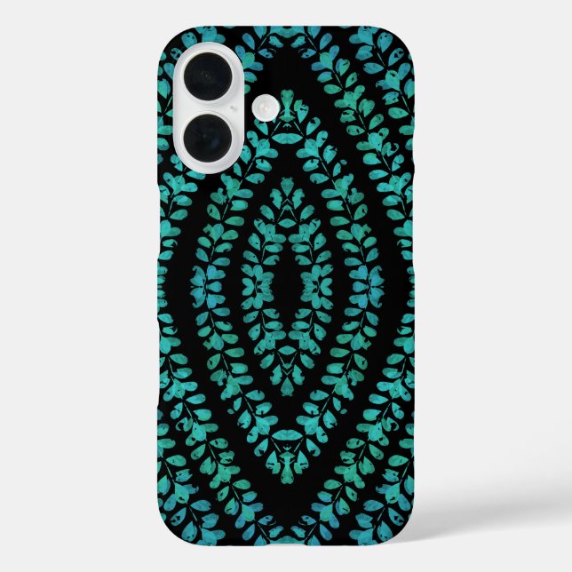 Coques Case-Mate iPhone Vacances de printemps Feuilles Turquoise Conceptio (Verso)