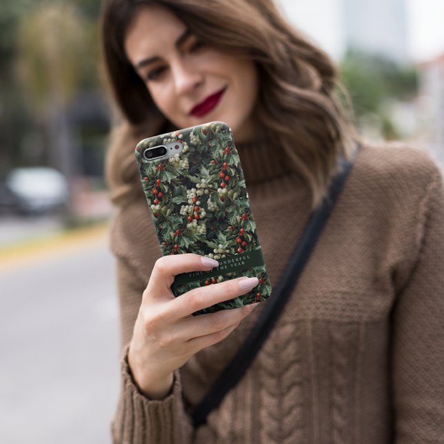 Coques Case-Mate iPhone Vacances traditionnelles Green Holly (Créateur téléchargé)