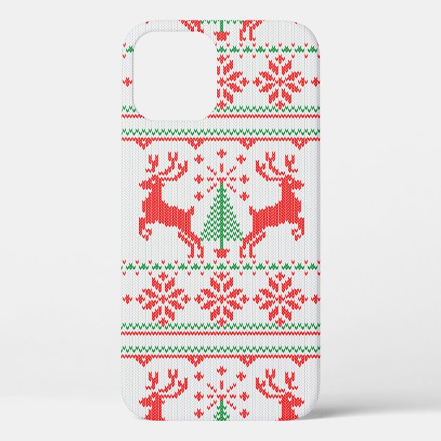 Coques Case-Mate iPhone Vacances Tricot Blanc Cerf Noël Sweat Ugly Christm (Verso)