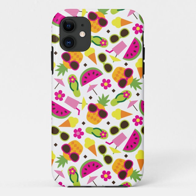 Coques Case-Mate iPhone Vacances tropicales Motif sans couture (Dos)