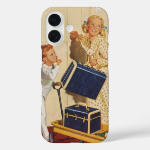 Coques iPhone 16 Vacances vintage, papa, Enfants et Valises