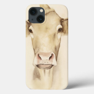Coques Pour iPhone Vache aux animaux   de grange d'aquarelle