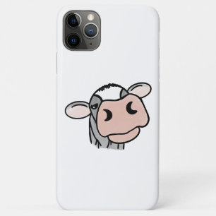 Case-Mate iPhone Case vache de dessin animé noir blanc rose baiser gris