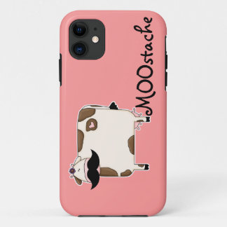 Coques Pour iPhone vache drôle à moustache MOO